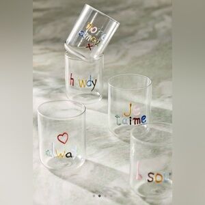 Anthropologie The Love Notes Icon Juice Glass, Various Designs, NWT